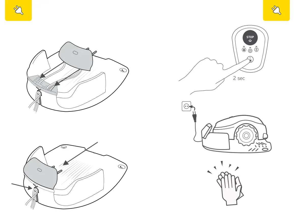 Connecting the wires to the base station