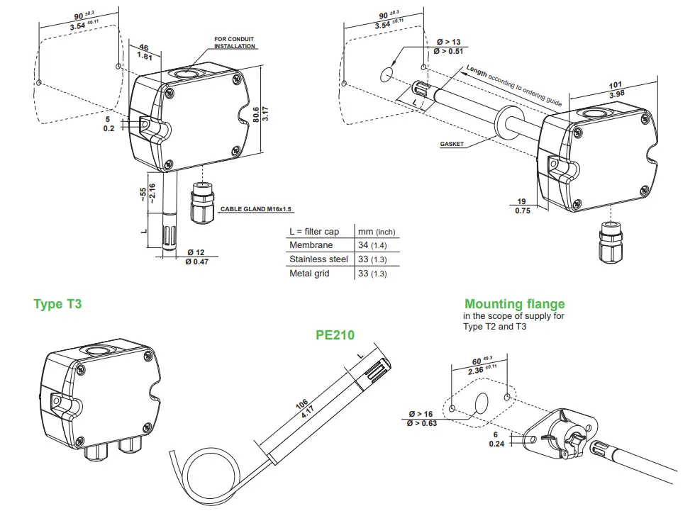 E E ELEKTRONIK EE210 Humidity and Temperature Sensor - fig 1
