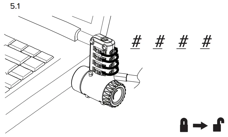 Targus ASP96RGLX Ultimate Universal Resettable Combination Lock - fig 10
