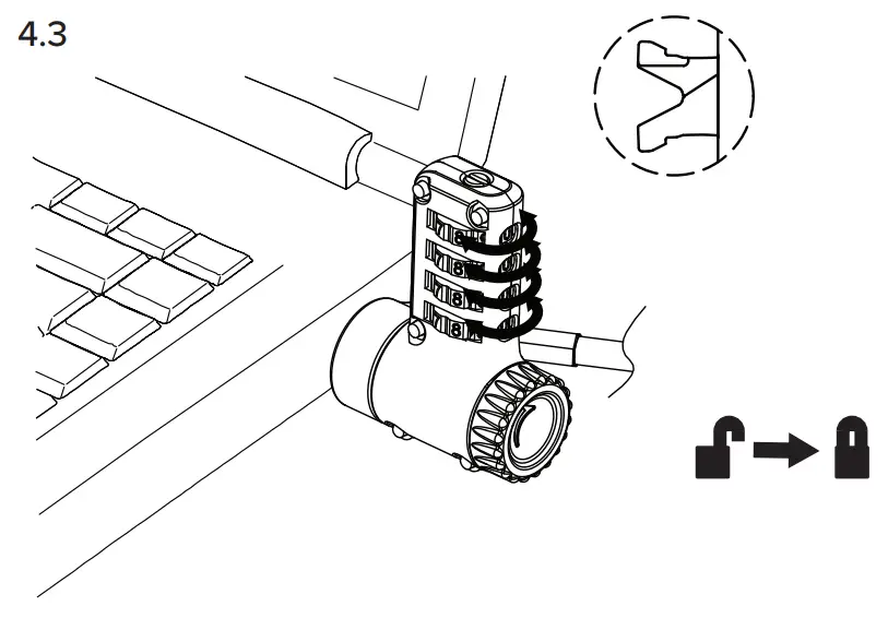 Targus ASP96RGLX Ultimate Universal Resettable Combination Lock - fig 8