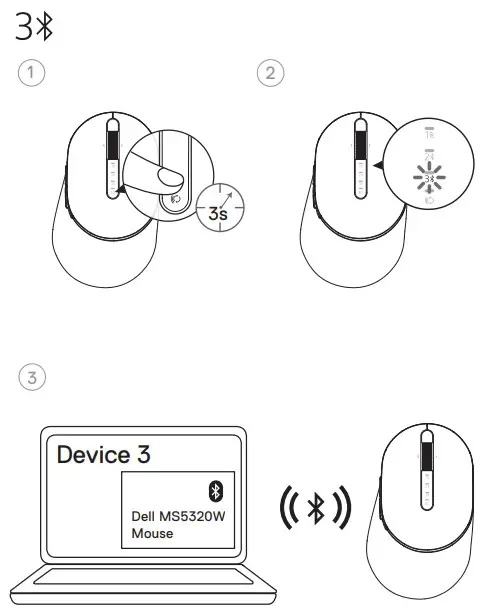 Dell Multi-device Wireless Mouse MS5320W - Pic 2b