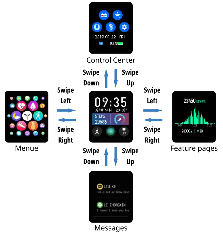 EBAKIN Smart Watch Receive Make 1 54 Inch Fitness Tracker - Touch Screen