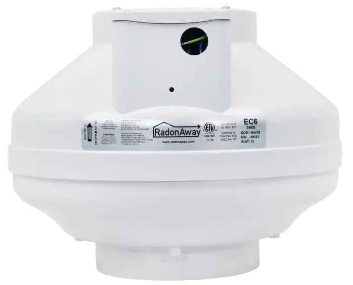 RadonAway EC6 Radon and Vapor Intrusion Fan