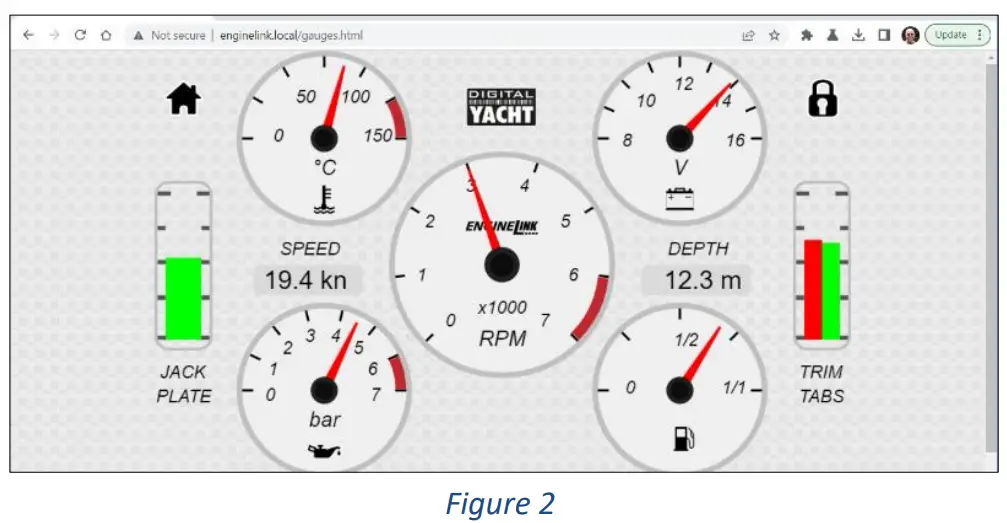 DIGITAL YACHT Enginelink Nmea 2000 Engine Monitor - Gauges Page