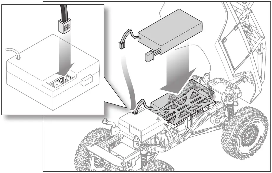 axial DEADBOLT 124 Scale Electric 4WD Ready-to-Run - INSTALL THE VEHICLE BATTERY