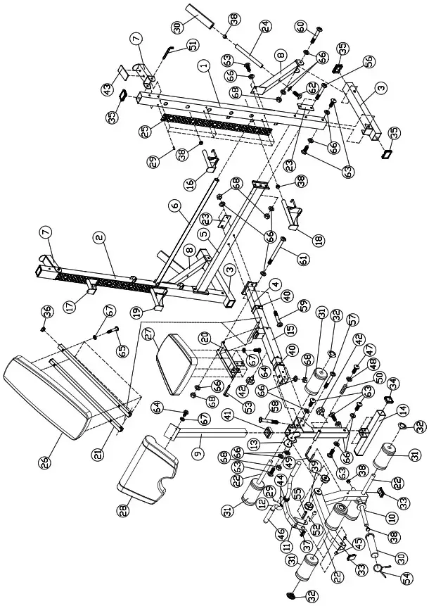 MD-857 Marcy Diamond Elite Olympic --EXPLODED DIAGRAM