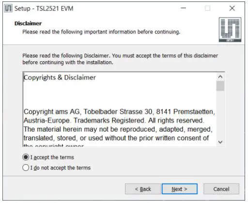Ams TSL2521 EVM Highly Sensitive Ambient Light Sensor fig 3