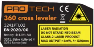 PRO TECH 3241PTL02 360°Leveler Green Laser - figure 4