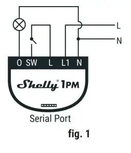 Shelly 1PM 738 WiFi Relay Switch with Power Metering - fig
