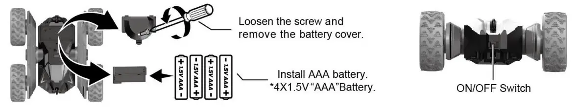 Huang Bo Toys Factory HB-NB2802-24 RC Toys Instructions - Install AAA Battery