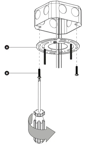 artika FM SR Swirl Ribbon LED Ceiling Light - MOUNTING BRACKET INSTALLATION