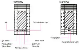 VIVITAR RLT6006-CM LED Lantern Wireless Speaker - Device