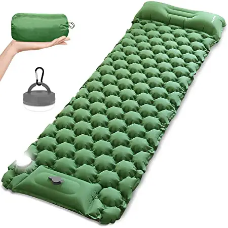 Mount Dog Inflatable Sleeping Pad with Camping Lantern