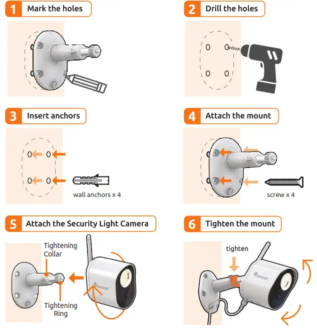 Toucan TSLC10WU Security Light Camera- Install