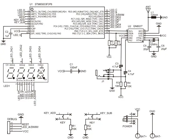 VOGURTIME VT-10 FM Radio Transmitter DIY Kit- Diagram