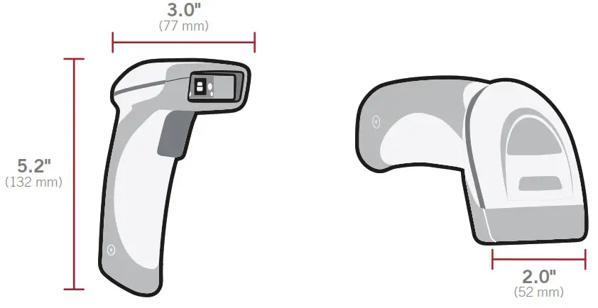 CR1500 Barcode Scanner - CR1500 Overall Dimensions