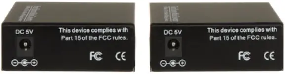 DELTA OM1 SM Single-Mode Media Converter - Rear view
