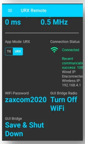 ZAXCOM URX50 GUI Bridge and Remote-Fig13