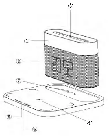 mooas -MC-W15 -Flat 15W Fast -Wireless Charging -Nightlight Alarm -Clock -fig 2