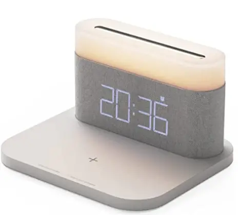 mooas -MC-W15 -Flat 15W Fast -Wireless Charging -Nightlight Alarm -Clock -product