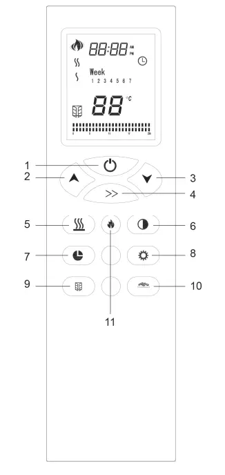 Klarstein 10032590 Bormio Electric Fireplace - REMOTE CONTROL