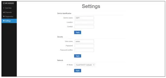 KV audio ESR3000D Amplifier with Control & Diagnostics Tool - figure 14