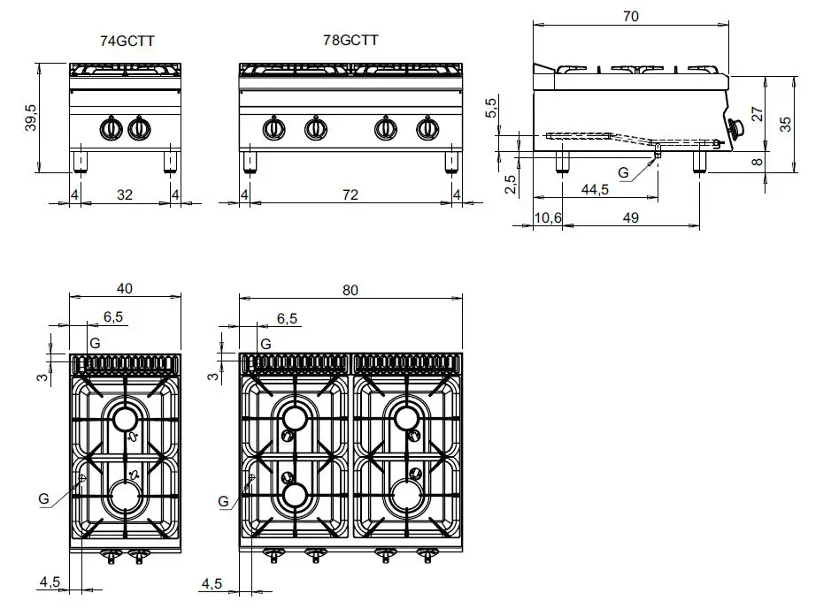 metos MG4344300 Gas Ranges-fig1
