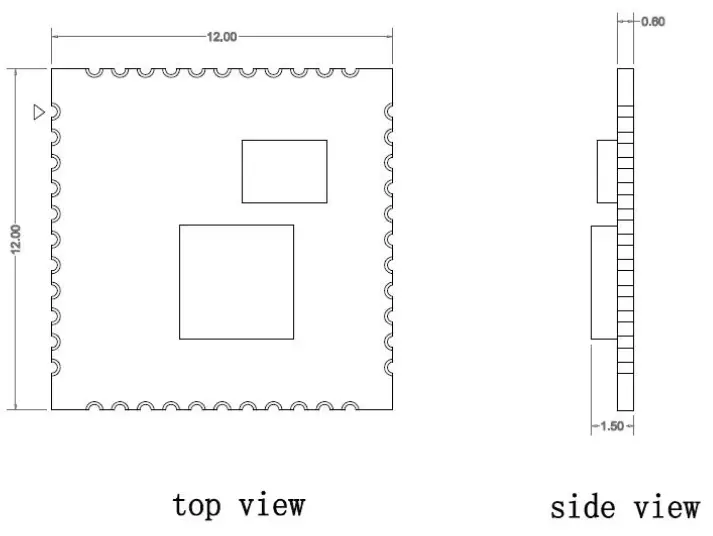 LB-LINK BL-M8189FS6 802.11n 150Mbps WiFi SDIO Module - Module Outline Drawing