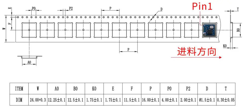 LB-LINK BL-M8189FS6 802.11n 150Mbps WiFi SDIO Module - Package Dimensions