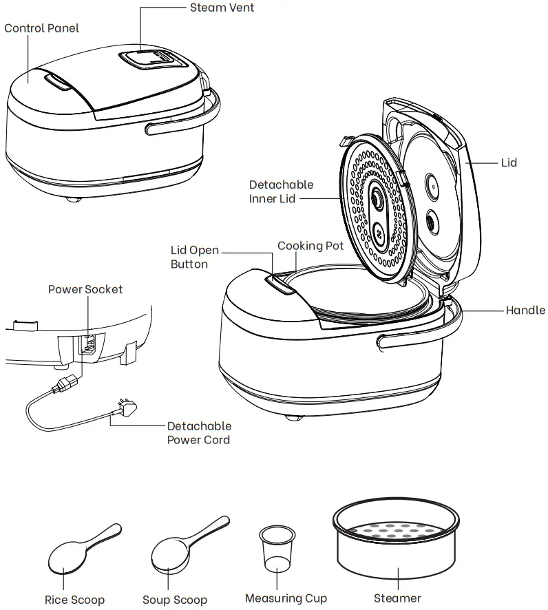mistral MRC509 Digital Rice Cooker - Features
