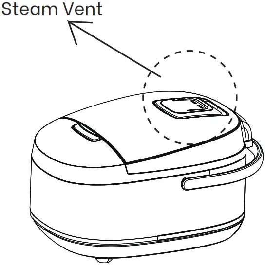 mistral MRC509 Digital Rice Cooker - Steam Vent