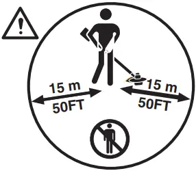 Keep a minimum of 15 m distance