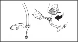 To attach the cutting attachment guard and trimmer head (curved shaft) 2