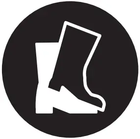 Use heavy-duty slip-resistant boots