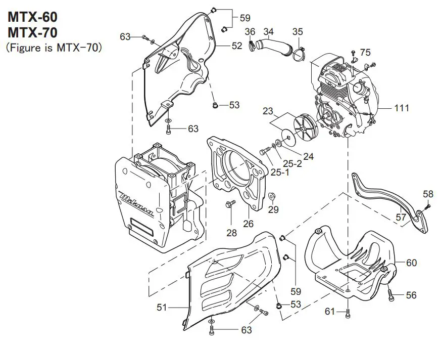mikasa MTX-60E Tamping Rammer Petrol Owner's Manual - Disassembly and reassembly the Engine