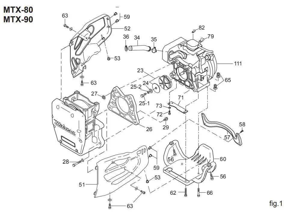 mikasa MTX-60E Tamping Rammer Petrol Owner's Manual - Disassembly and reassembly the Engine