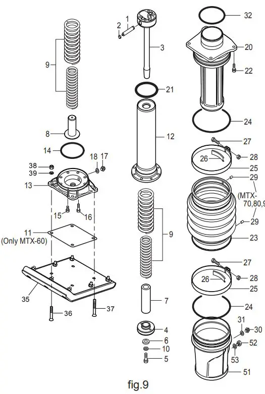 mikasa MTX-60E Tamping Rammer Petrol Owner's Manual - Fig 9