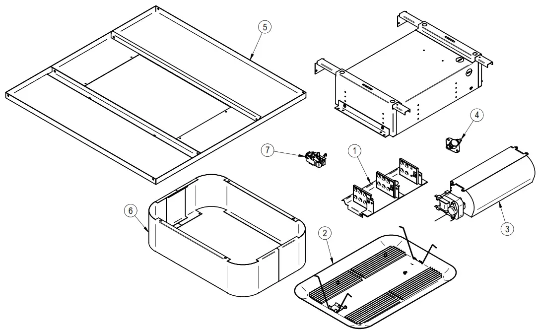 STELPRO ASK Series Ceiling Fan Heater - COMPONENT LIST