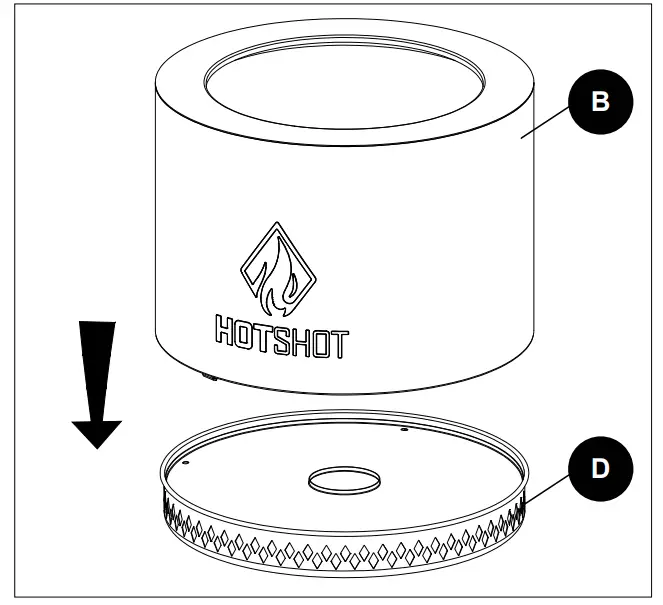 HOTSHOT 52259 Wood Burning Fire Pit with Bag Wood Burning Fire Pit with Bag - ASSEMBLY 1