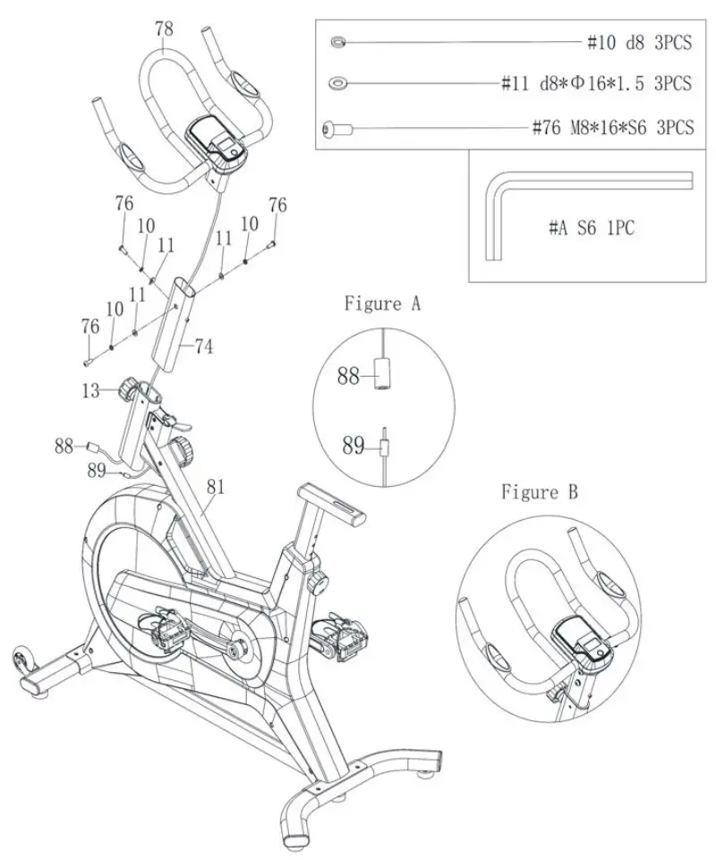 FORTIS SK-600XL FSMSK600XLA Magnetic Flywheel Spin Bike - Diagram 2