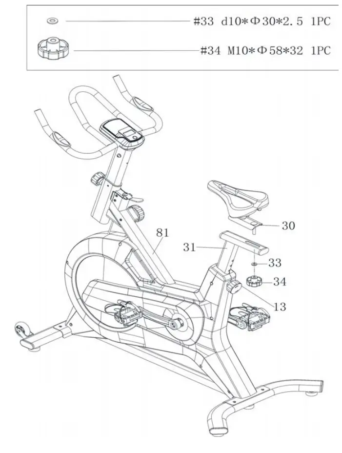 FORTIS SK-600XL FSMSK600XLA Magnetic Flywheel Spin Bike - Diagram 3