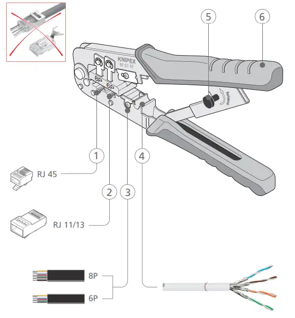 KNIPEX-97-51-10-Crimp-Tool,-Hand-FIG-1