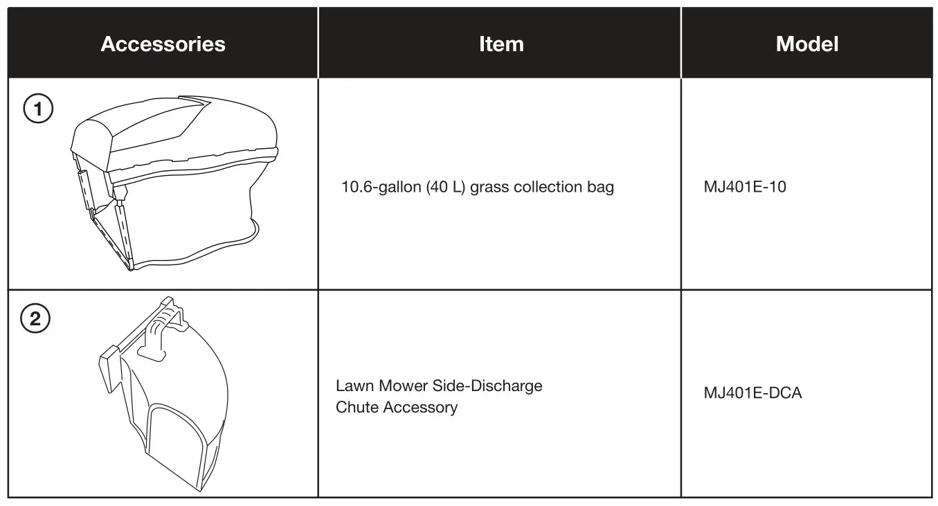 SUN JOE MJ401C Cordless Lawn Mower - Optional Accessories