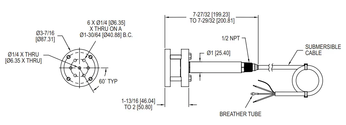 Mercoid Series PBLTX Submersible Level Transducer-1