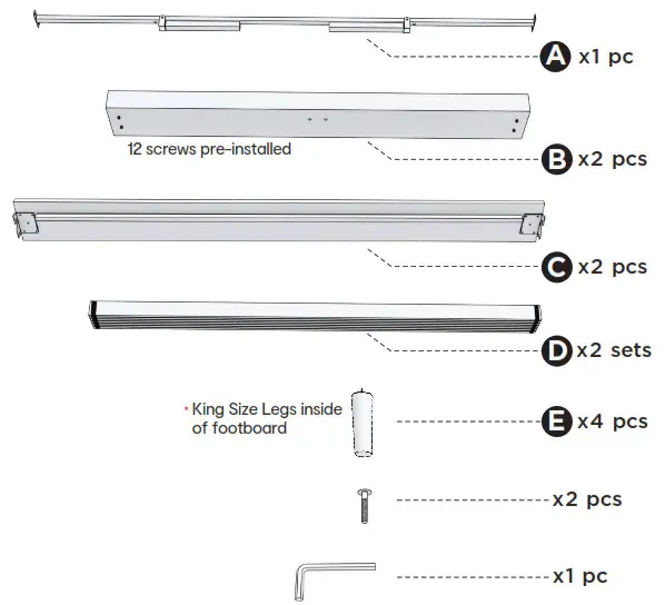Spa Sensations COREY BED BASE - Components