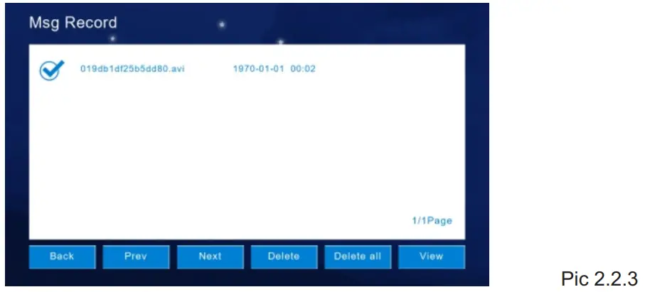 VAIREMA Wireless IP Tuya Video Intercom - Message Record