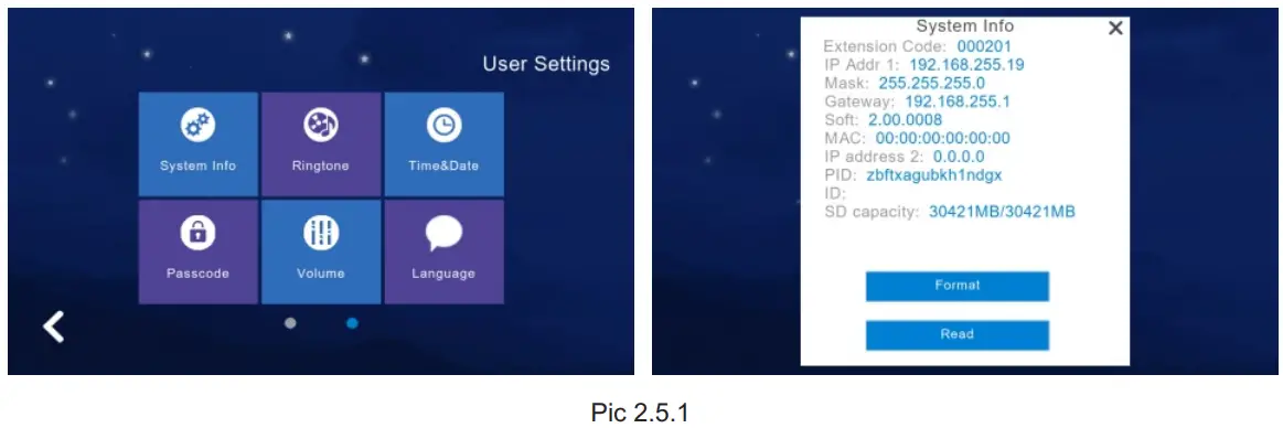 VAIREMA Wireless IP Tuya Video Intercom - System Info