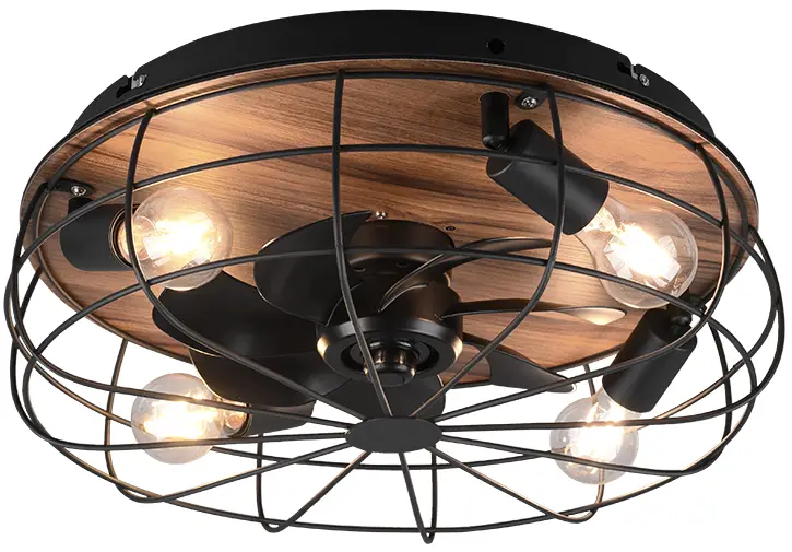 RL live your light R61105032 Reality Trondheim Ceiling Fan 4x E27 10W Black