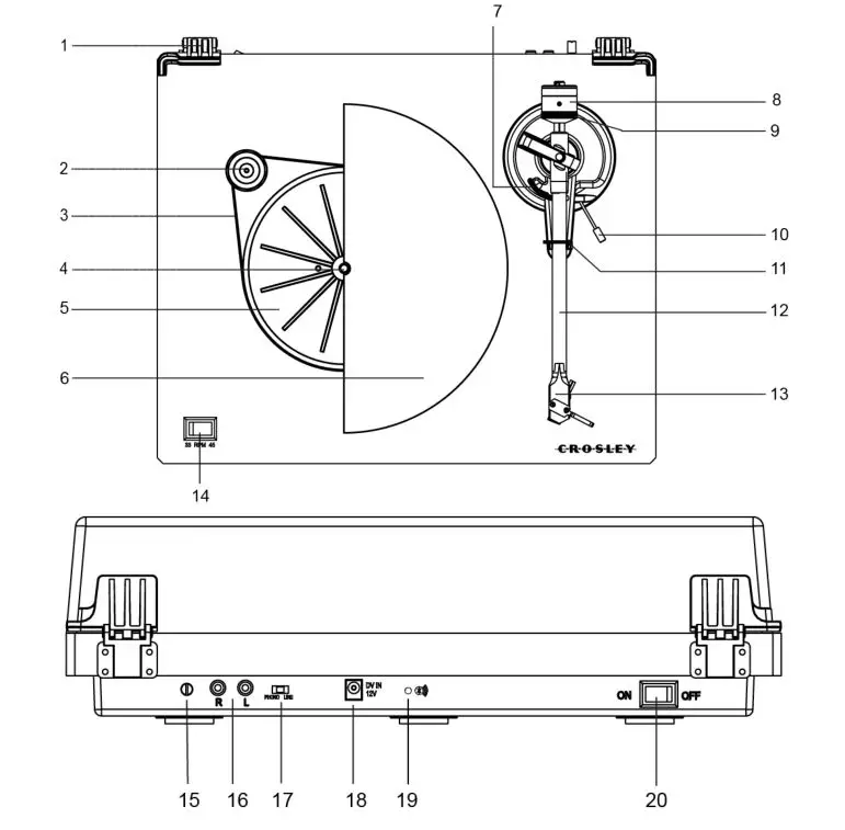 Crosley C6 Turntable C6B - Product Description