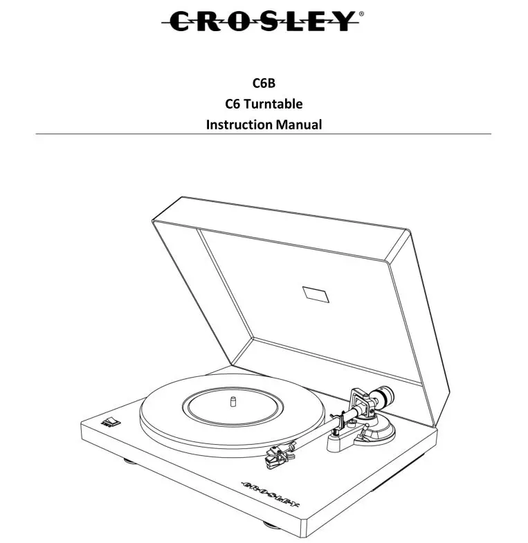 Crosley C6 Turntable C6B User Manual